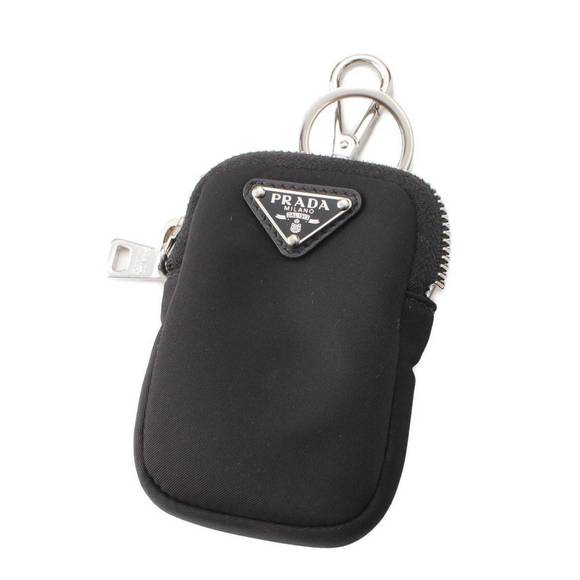 Prada Re-Nylon Triangle Plate Pouch Black - Picture 1 of 9